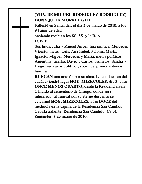DOÑA JULIA MORELL GILI