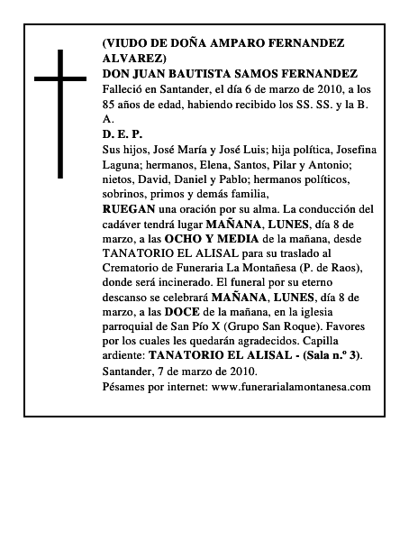 DON JUAN BAUTISTA SAMOS FERNANDEZ