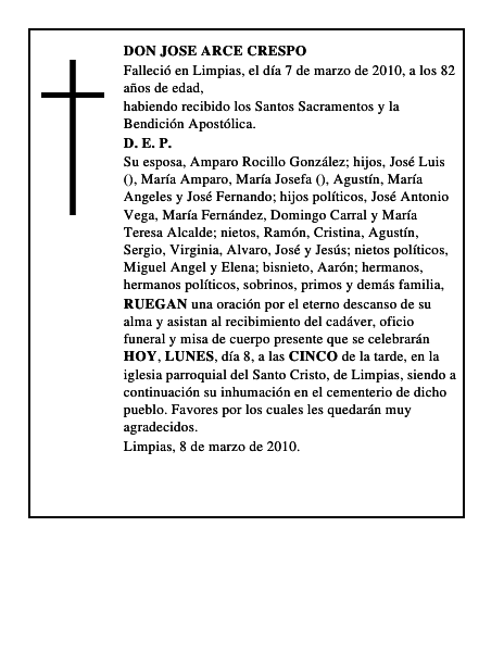 DON JOSE ARCE CRESPO