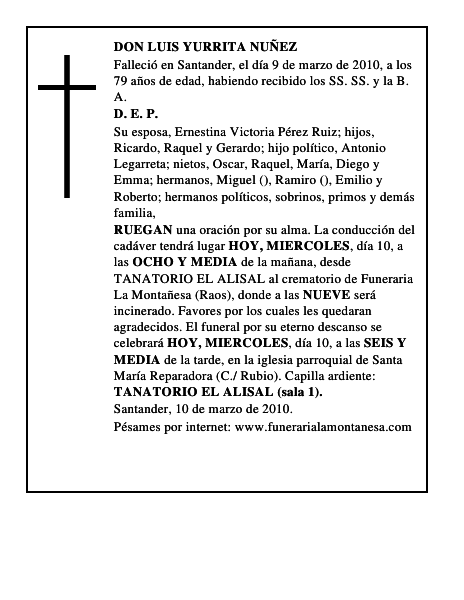DON LUIS YURRITA NUÑEZ