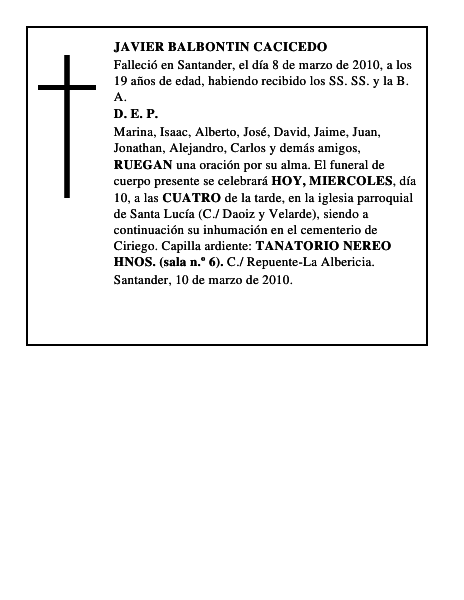 JAVIER BALBONTIN CACICEDO