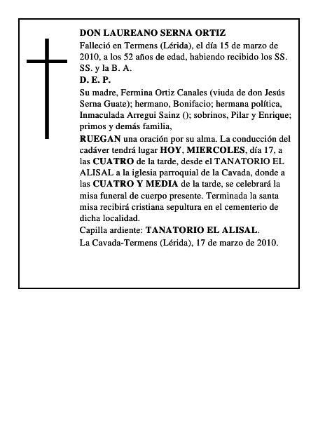 DON LAUREANO SERNA ORTIZ