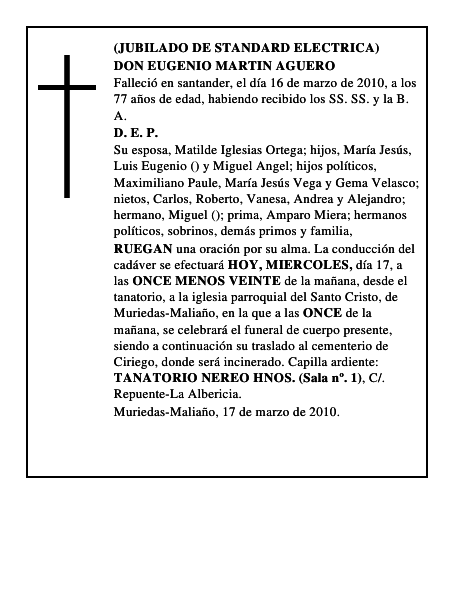 DON EUGENIO MARTIN AGUERO