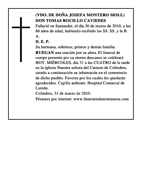 DON TOMAS ROCILLO CAVIEDES
