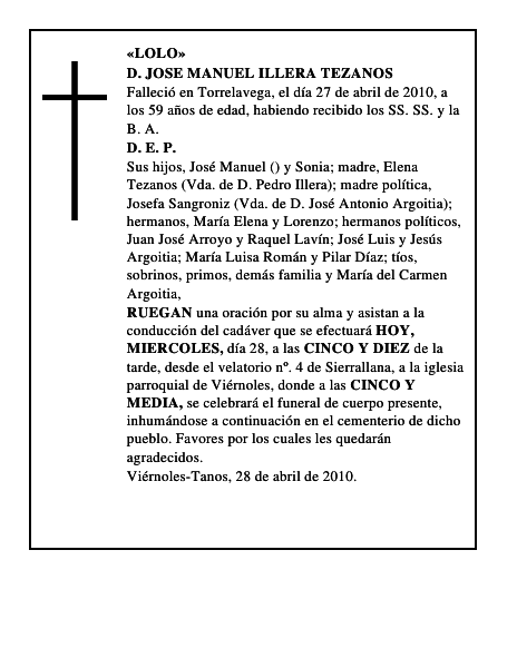 D. JOSE MANUEL ILLERA TEZANOS