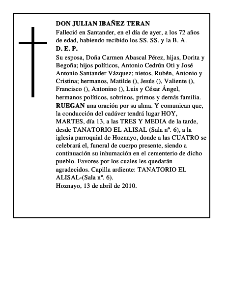 DON JULIAN IBAÑEZ TERAN