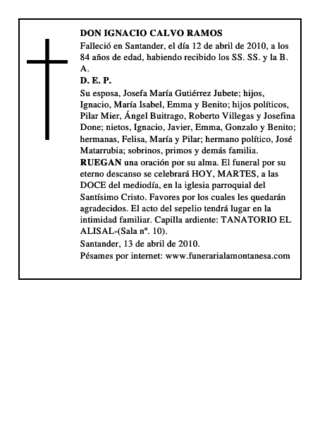 DON IGNACIO CALVO RAMOS