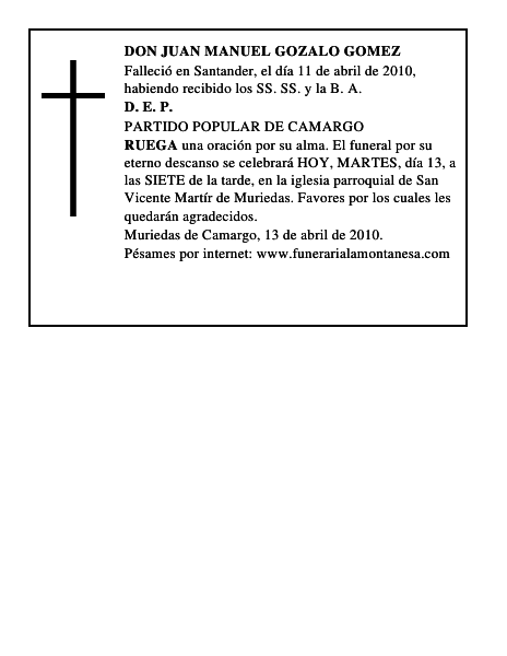 DON JUAN MANUEL GOZALO GOMEZ