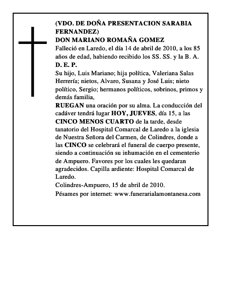 DON MARIANO ROMAÑA GOMEZ