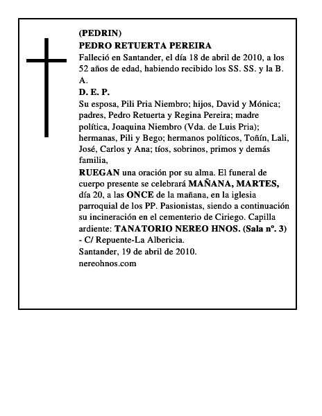 PEDRO RETUERTA PEREIRA