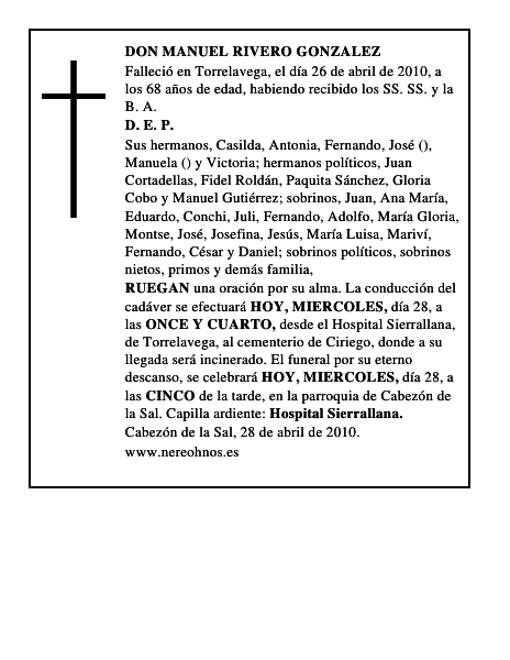 DON MANUEL RIVERO GONZALEZ