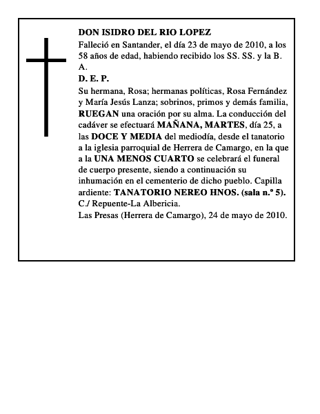 DON ISIDRO DEL RIO LOPEZ