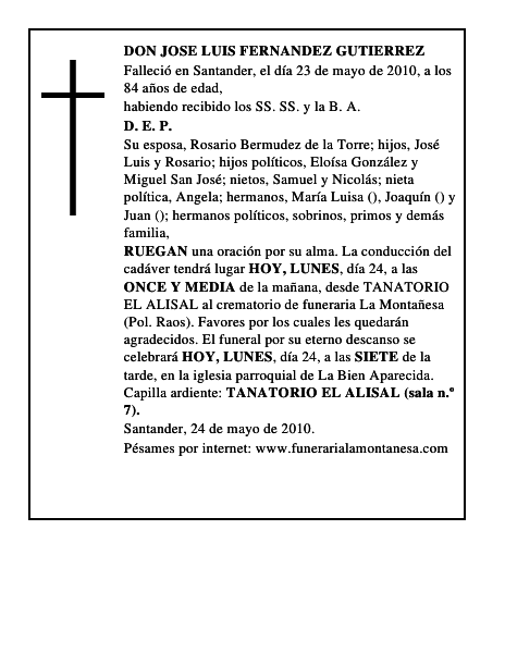 DON JOSE LUIS FERNANDEZ GUTIERREZ