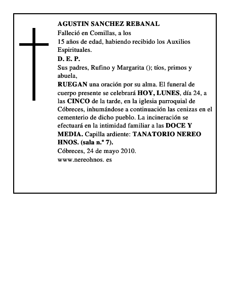 AGUSTIN SANCHEZ REBANAL