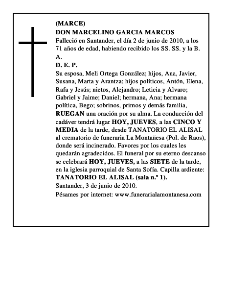 DON MARCELINO GARCIA MARCOS