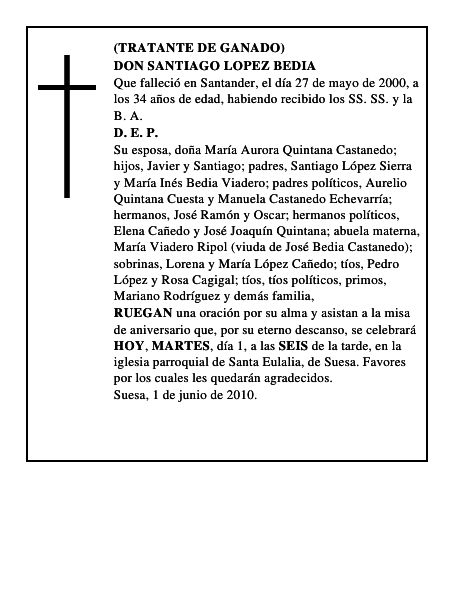 DON SANTIAGO LOPEZ BEDIA