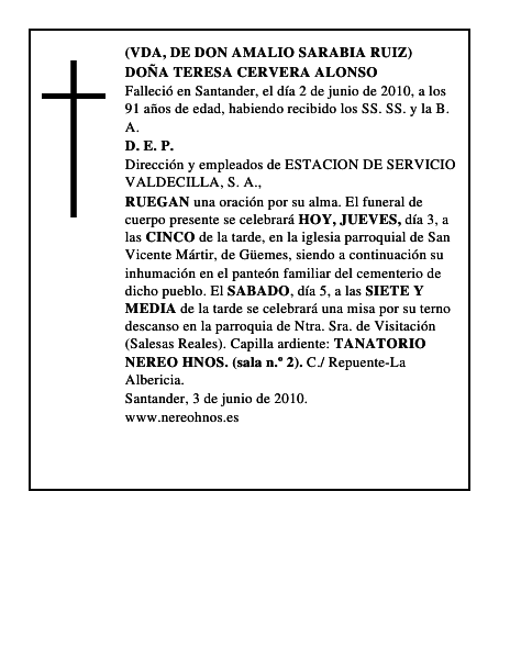 DOÑA TERESA CERVERA ALONSO