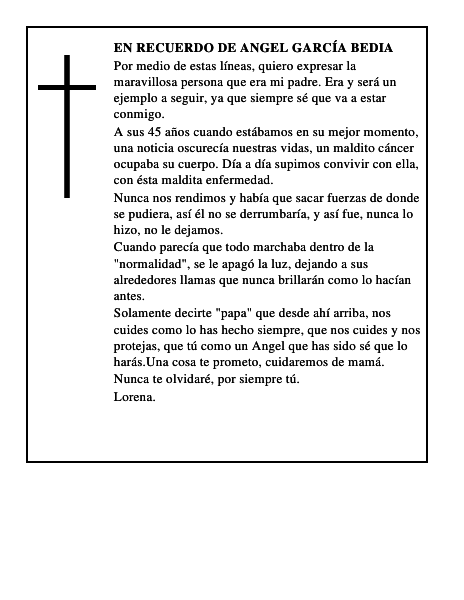 En recuerdo de Angel García Bedia