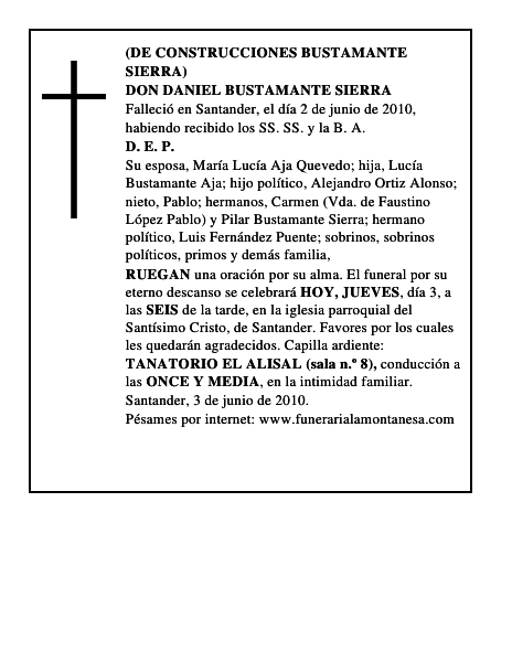 DON DANIEL BUSTAMANTE SIERRA