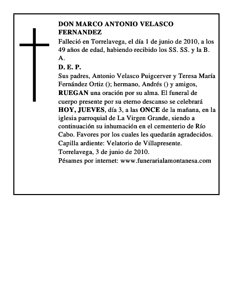 DON MARCO ANTONIO VELASCO FERNANDEZ