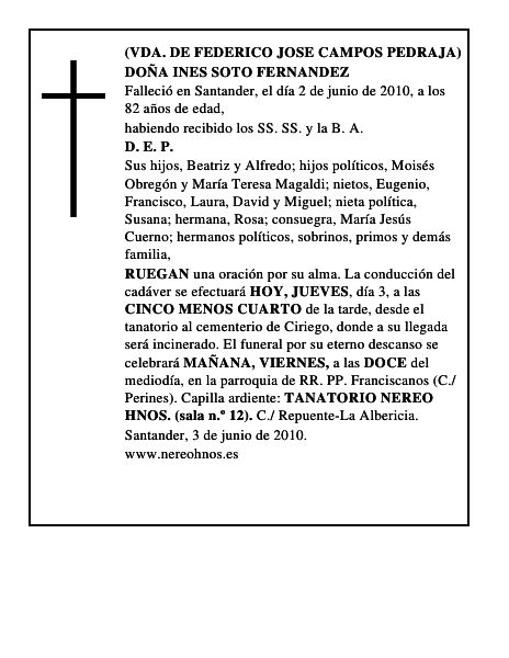 DOÑA INES SOTO FERNANDEZ