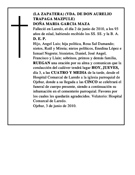 DOÑA MARIA GARCIA MAZA
