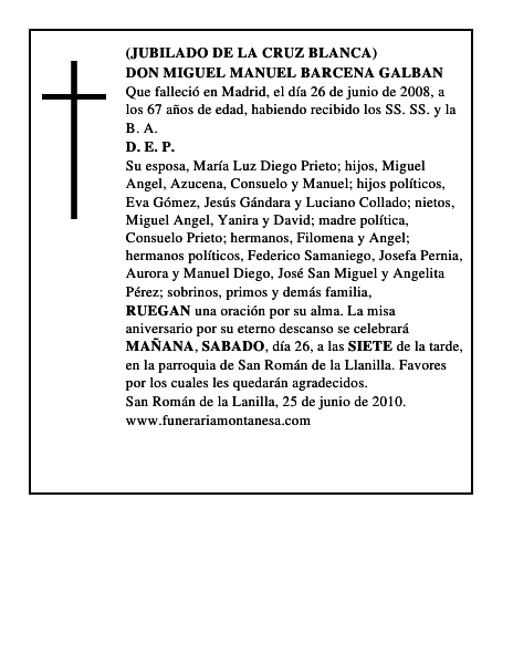 DON MIGUEL MANUEL BARCENA GALBAN