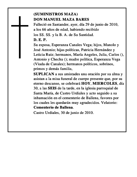 DON MANUEL MAZA BARES