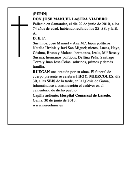 DON JOSE MANUEL LASTRA VIADERO