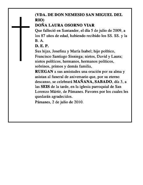 DOÑA LAURA OSORNO VIAR