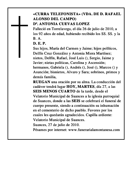 Dª. ANTONIA CUEVAS LOPEZ