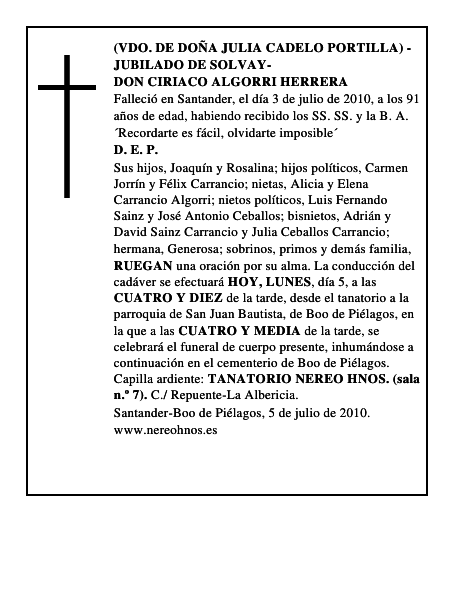 DON CIRIACO ALGORRI HERRERA