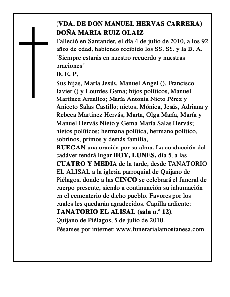 DOÑA MARIA RUIZ OLAIZ