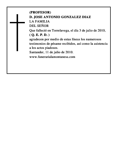 D. JOSE ANTONIO GONZALEZ DIAZ