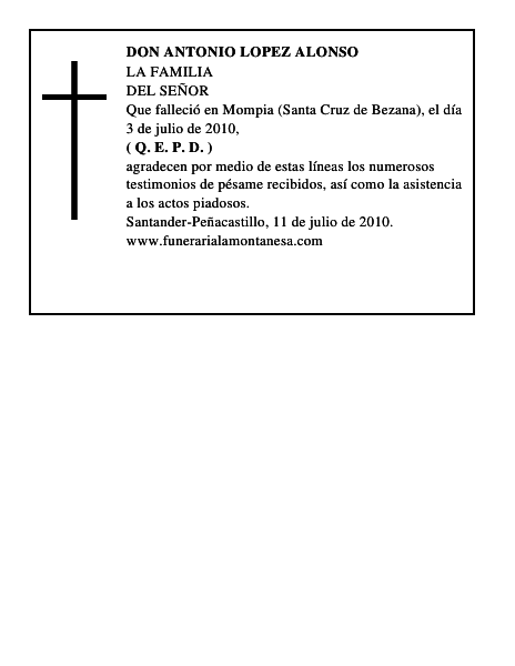 DON ANTONIO LOPEZ ALONSO