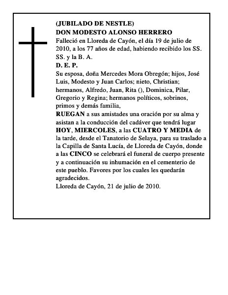 DON MODESTO ALONSO HERRERO