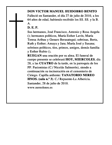 DON VICTOR MANUEL HUIDOBRO BENITO