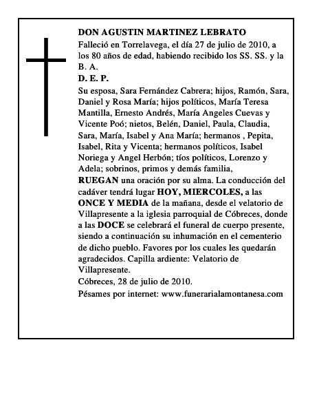 DON AGUSTIN MARTINEZ LEBRATO