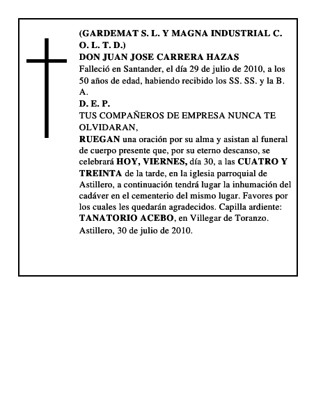 DON JUAN JOSE CARRERA HAZAS