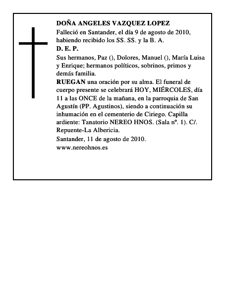 DOÑA ANGELES VAZQUEZ LOPEZ