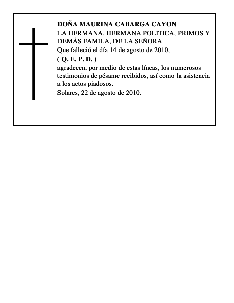 ROSA DEODATA MIGUEL ANDALUZY SEGUNDO ANIVERSARIO DE SU PADREDON JOSE ANTONIO MIGUEL RENEDO