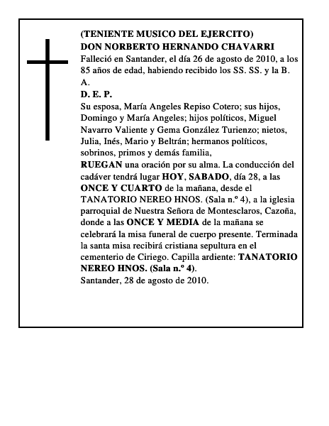 DON NORBERTO HERNANDO CHAVARRI