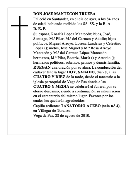 DON JOSE MANTECON TRUEBA