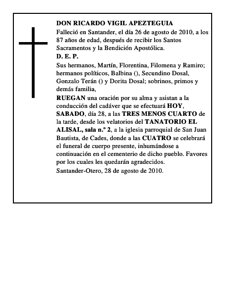 DON RICARDO VIGIL APEZTEGUIA