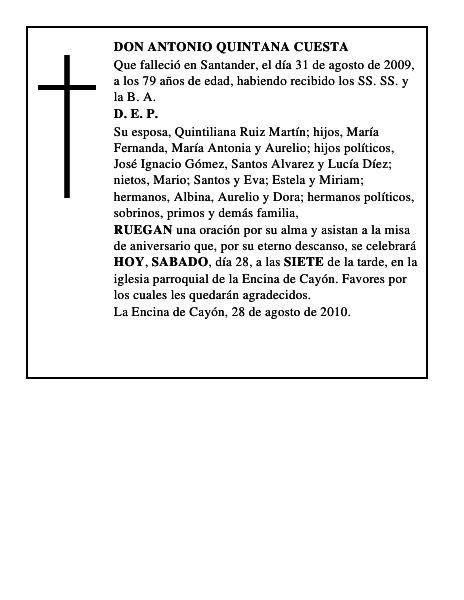 DON ANTONIO QUINTANA CUESTA