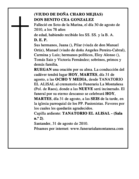 DON BENITO CEA GONZALEZ