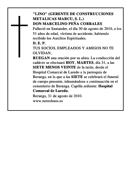 DON MARCELINO PEÑA CORRALES