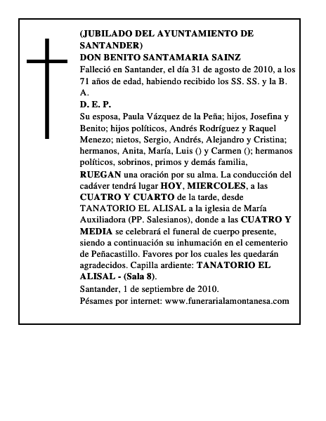 DON BENITO SANTAMARIA SAINZ