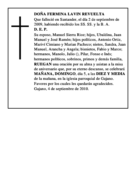 DOÑA FERMINA LAVIN REVUELTA