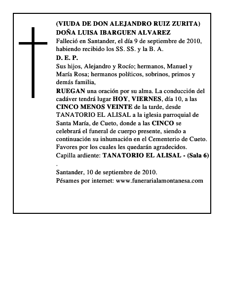 DOÑA LUISA IBARGUEN ALVAREZ